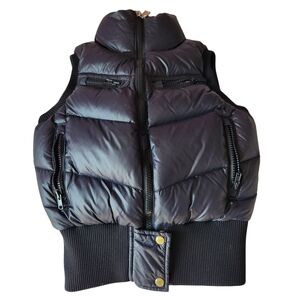 Black TNA  Puffer Vest with Zipper Accents